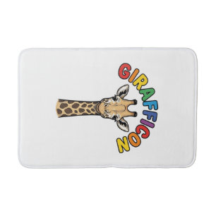 Retro Giraffe Icoon Cute Dieren Shirt Ontwerp_1 Badmat