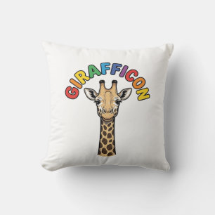 Retro Giraffe Icoon Cute Dieren Shirt Ontwerp_1 Kussen
