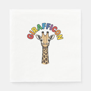 Retro Giraffe Icoon Cute Dieren Shirt Ontwerp_1 Servet