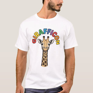 Retro Giraffe Icoon Mooie Dieren T-shirt Ontwerp_1