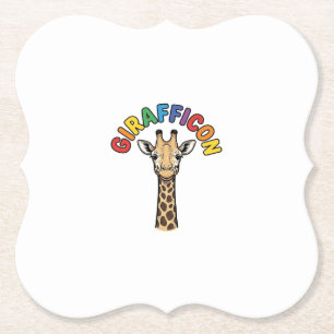 Retro Giraffe-icoon Mooie Dieren T-shirt Ontwerp_1 Kartonnen Onderzetters