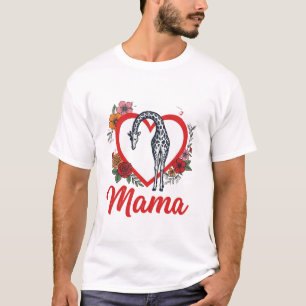 Retro Giraffe Mama Bloemhart Shirt Ontwerp_1