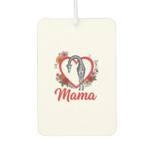 Retro Giraffe Mama Bloemhart Shirt Ontwerp_1 Luchtverfrisser