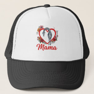 Retro Giraffe Mama Bloemhart Shirt Ontwerp_1 Trucker Pet