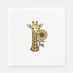 Retro Giraffe Zonnebloem Vector Design_1 Servet
