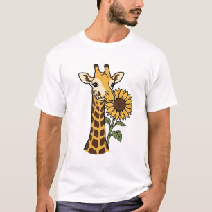 Retro Giraffe Zonnebloem Vector Design_1 T-shirt