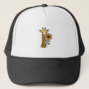 Retro Giraffe Zonnebloem Vector Design_1 Trucker Pet