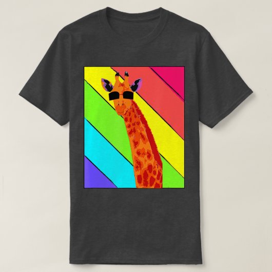 Retro Giraffe zonnebril Funny Giraffe Lov T-shirt (Design voorkant)