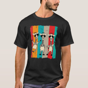 Retro Giraffe Zonnebrillen Dierentuin Dierentuin T-shirt