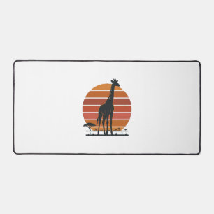 Retro Giraffe Zonsondergang Safari Vector T-shirt Bureaumat