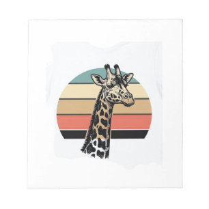 Retro Giraffe Zonsondergang Safari Vector T-shirt Notitieblok