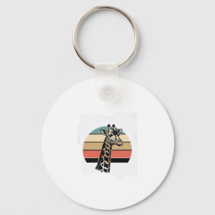 Retro Giraffe Zonsondergang Safari Vector T-shirt Sleutelhanger