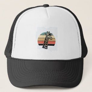 Retro Giraffe Zonsondergang Safari Vector T-shirt Trucker Pet