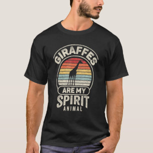 Retro Giraffes zijn mijn Spirit Animal Giraffe T-shirt