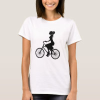 Retro Girl Cyclist Silhouette