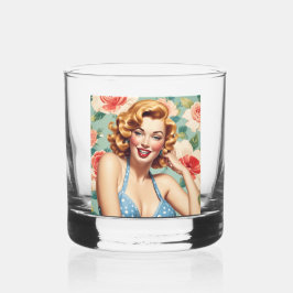 Retro Girl Drinkware Set Whisky Glas