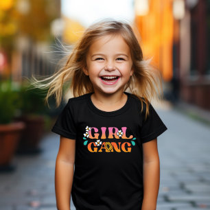 Rétro "Girl Gang" Girl Girls Basic T-Shirt