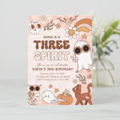 Retro Girl Halloween Verjaardag Uitnodiging (Staand voorkant)