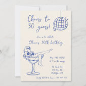 Retro Girl in Marg Anniversaire invitation (Devant)