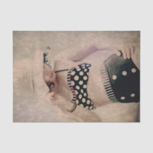  Retro Girl Polka Dot Bikini-themapapier Tissuepapier