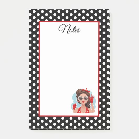 Retro Girl Post-it® Notes (Voorkant)