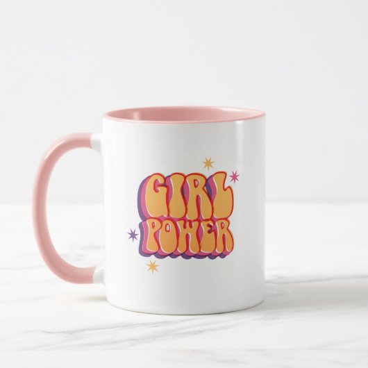 Retro "GIRL POWER" Mug – Bold Feminine Energy Mok (Links)