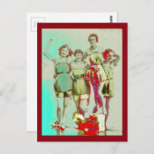 Retro Girls Day in het strand Briefkaart (Voorkant / Achterkant)