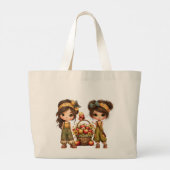 Retro Girls Grote Tote Bag (Achterkant)