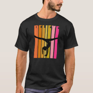 Retro Girls Gymnastics Motivational Inspiron Hand T-shirt