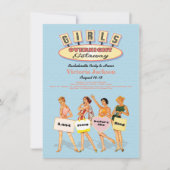 Retro Girls Invitations de escapade de nuit (Devant)