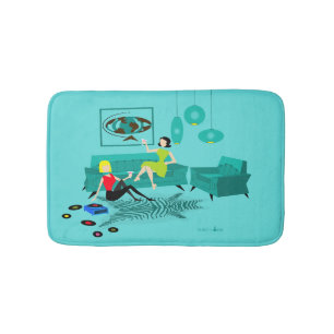 Retro Girls nacht in Bath Mat