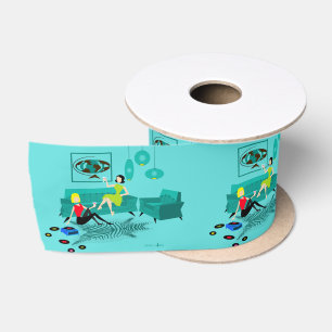 Retro Girl's nacht in Ribbon Lint