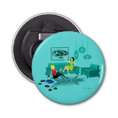 Retro Girls' Night in Button flesopener (Voorkant)