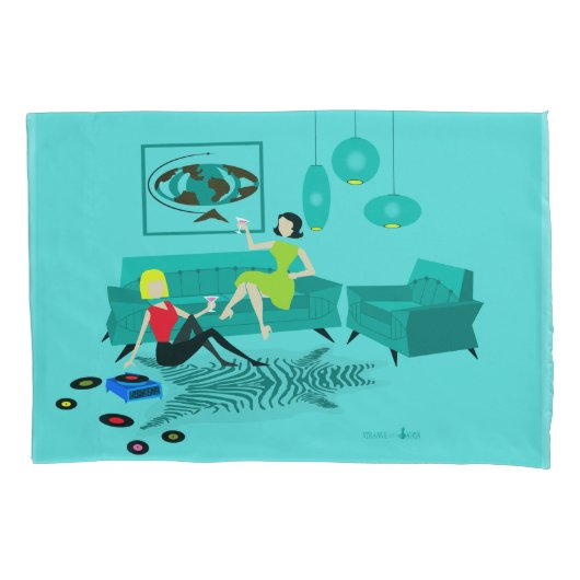 Retro Girl's Night In Kussensloop (Voorkant)