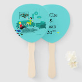 Retro Girl's Night In Set van Fans Handwaaier (Voorkant en achterkant)