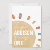 Retro Girls Sunshine 1er Invitation anniversaire (Dos)