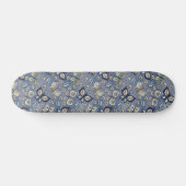 Retro Girly Blue Butterfly Pattern Skateboard (Horizontaal)
