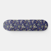 Retro Girly Blue Butterfly Pattern Skateboard (Horizontaal)