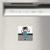 Retro Girly Rag Doll Magneet (Insitu (Vaatwasser))