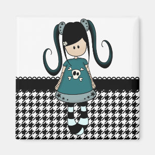 Retro Girly Rag Doll Magneet