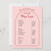 Retro Girly Roze & Rode Hand Getrokken Boho Prijs (Voorkant)