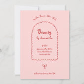 Retro Girly Roze & Rode Hand Getrokken Boho Prijs (Achterkant)