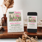 Retro Girly Weekend Camp Birthday Invitation