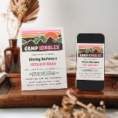 Retro Girly Weekend Camp Birthday Invitation