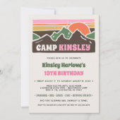 Retro Girly Weekend Camp Birthday Invitation (Devant)