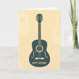Retro gitaar akoestische muziek Happy Birthday Kaart