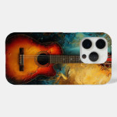 Retro gitaar kunst Case-Mate iPhone case (Achterkant (horizontaal))