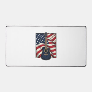 Retro gitaar patriottische vlag vector shirt ontwe bureaumat