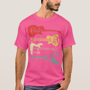 Retro  gitaarspeler Mannen Akoestische Gui T-shirt