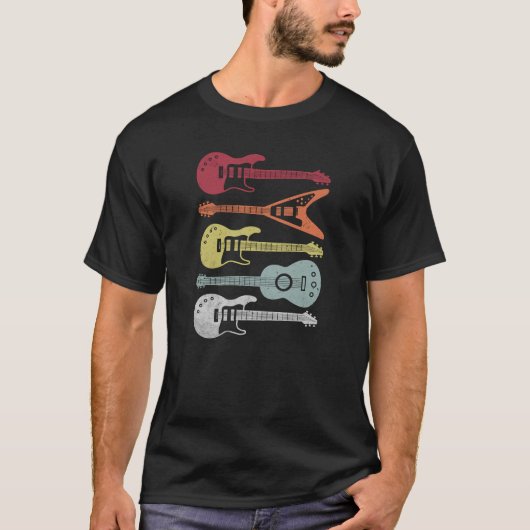  retro gitaren muziek T-shirt (Voorkant)